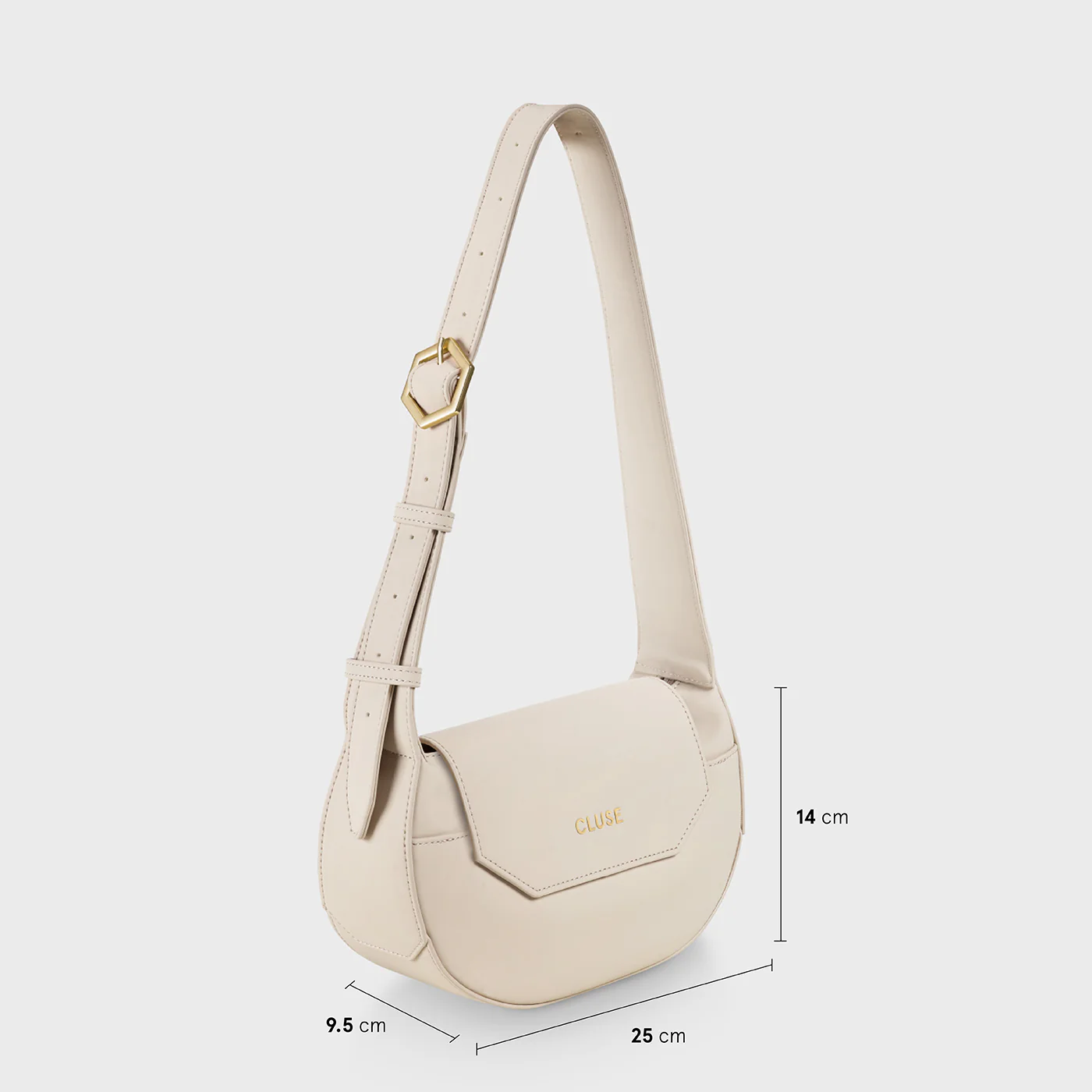 Sacroisé Petite Crossbody Bag, Beige, Gold Colour - Image 7