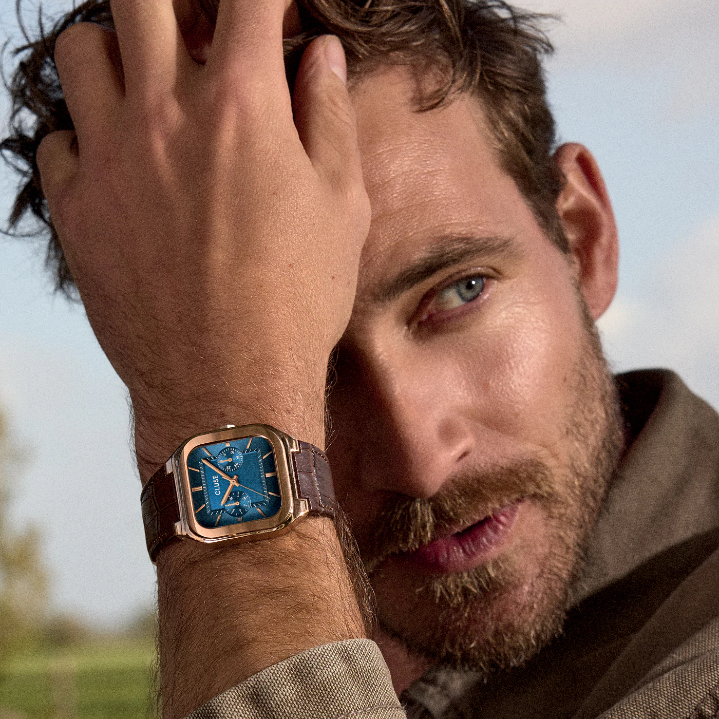 Quadrus Multifunction Watch Leather, Blue, Rose Gold Colour - Image 6