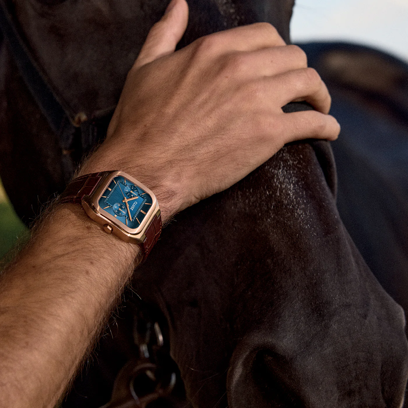 Quadrus Multifunction Watch Leather, Blue, Rose Gold Colour - Image 7