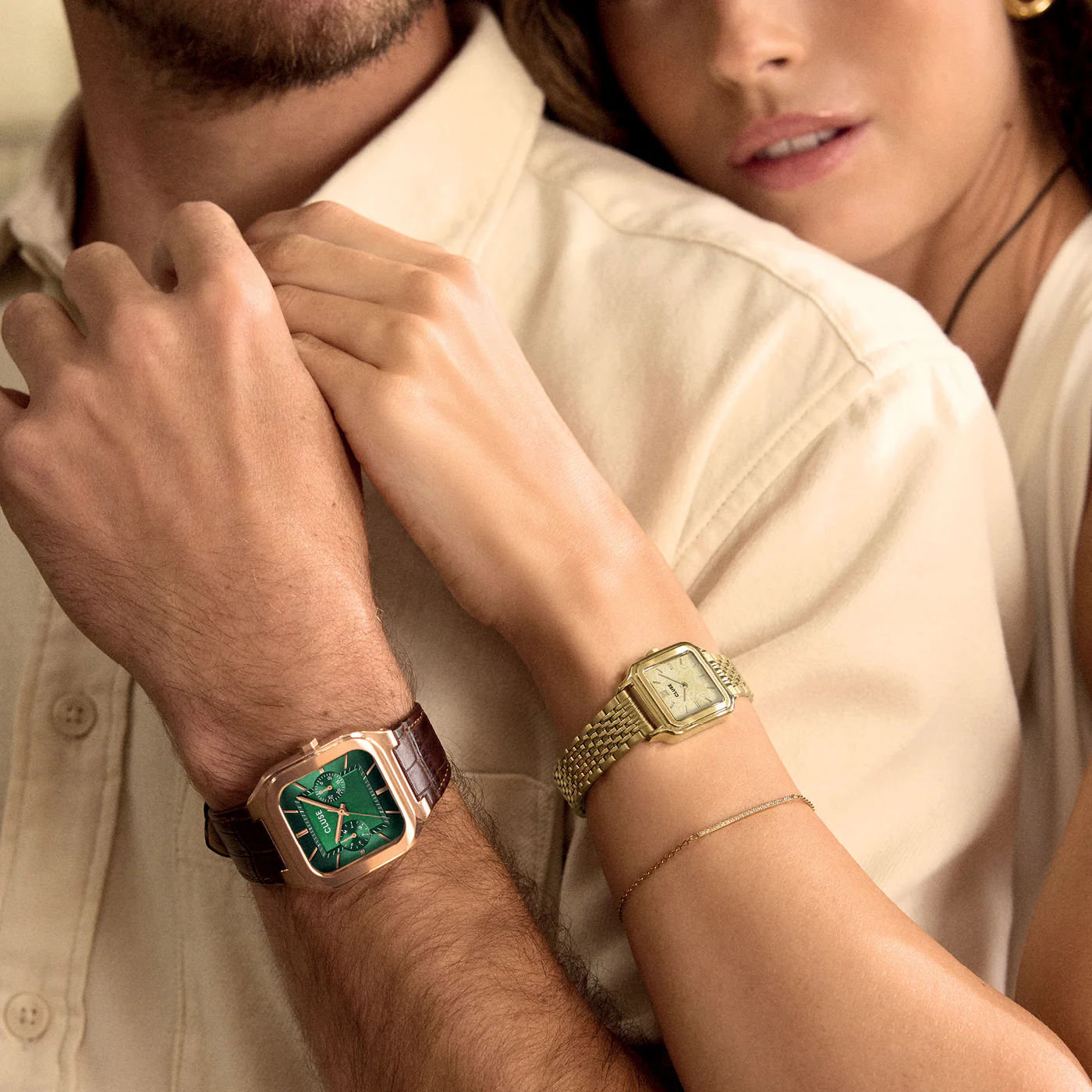Quadrus Multifunction Watch Leather, Green, Rose Gold Colour - Image 6