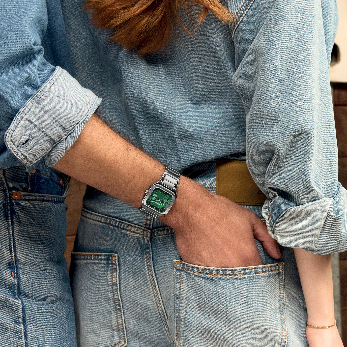 Quadrus Multifunction Watch Steel, Green, Silver Colour - Image 7