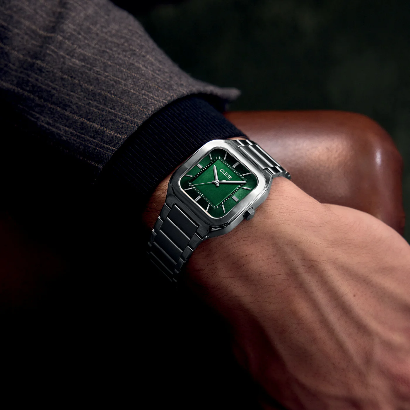 Quadrus Watch Steel, Green, Silver Colour - Image 11