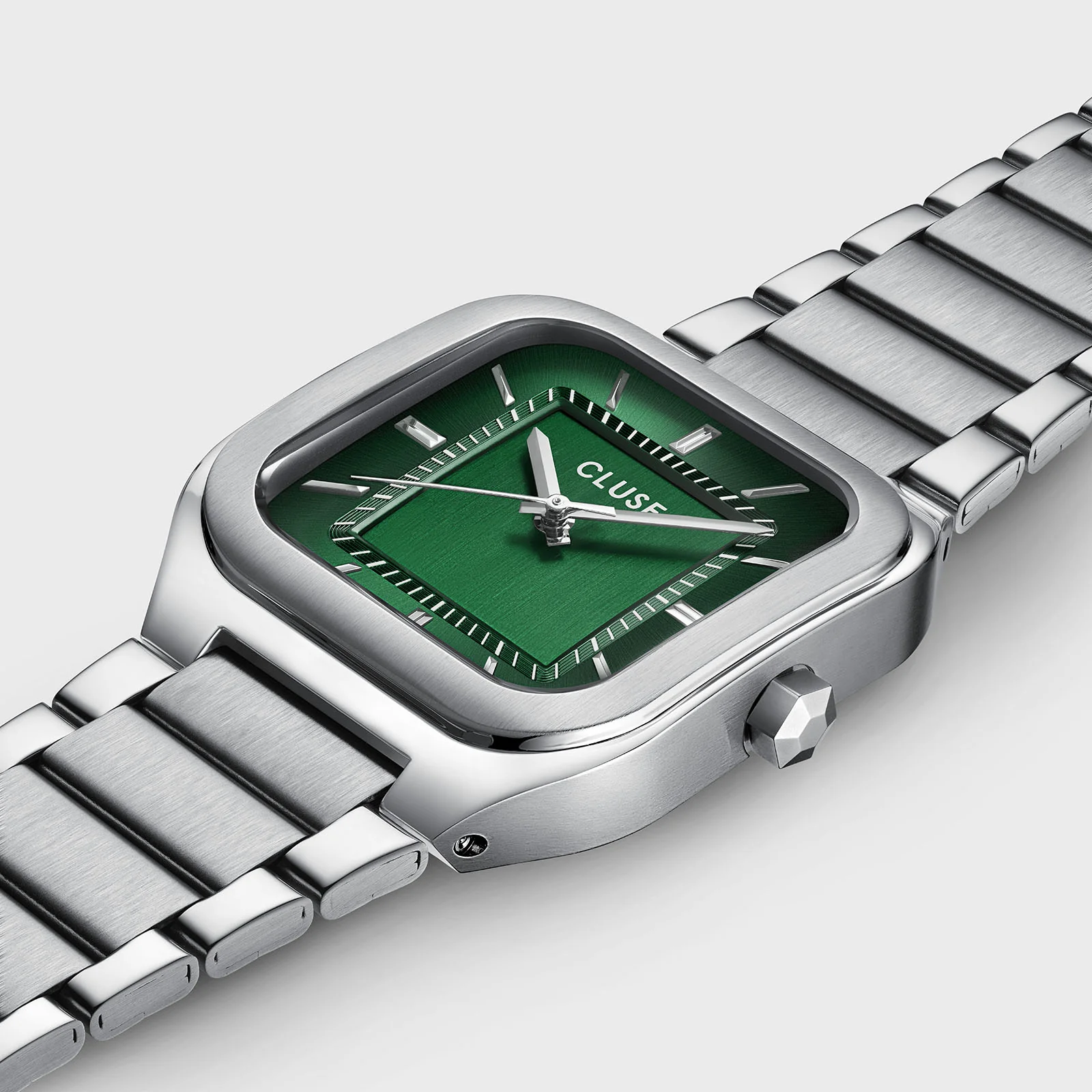 Quadrus Watch Steel, Green, Silver Colour - Image 3