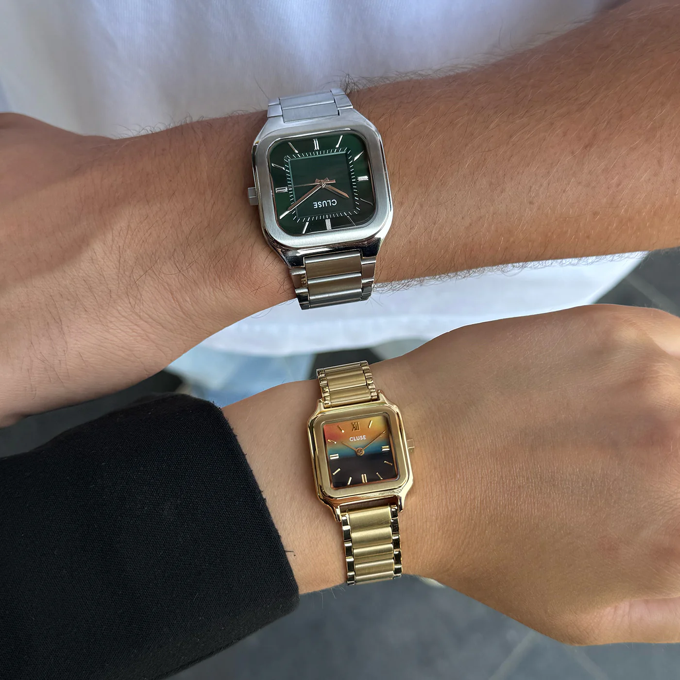 Quadrus Watch Steel, Green, Silver Colour - Image 8