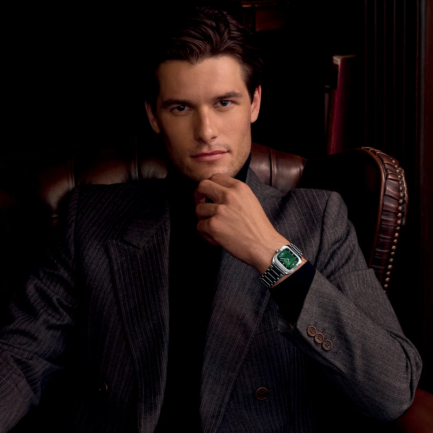 Quadrus Watch Steel, Green, Silver Colour - Image 9