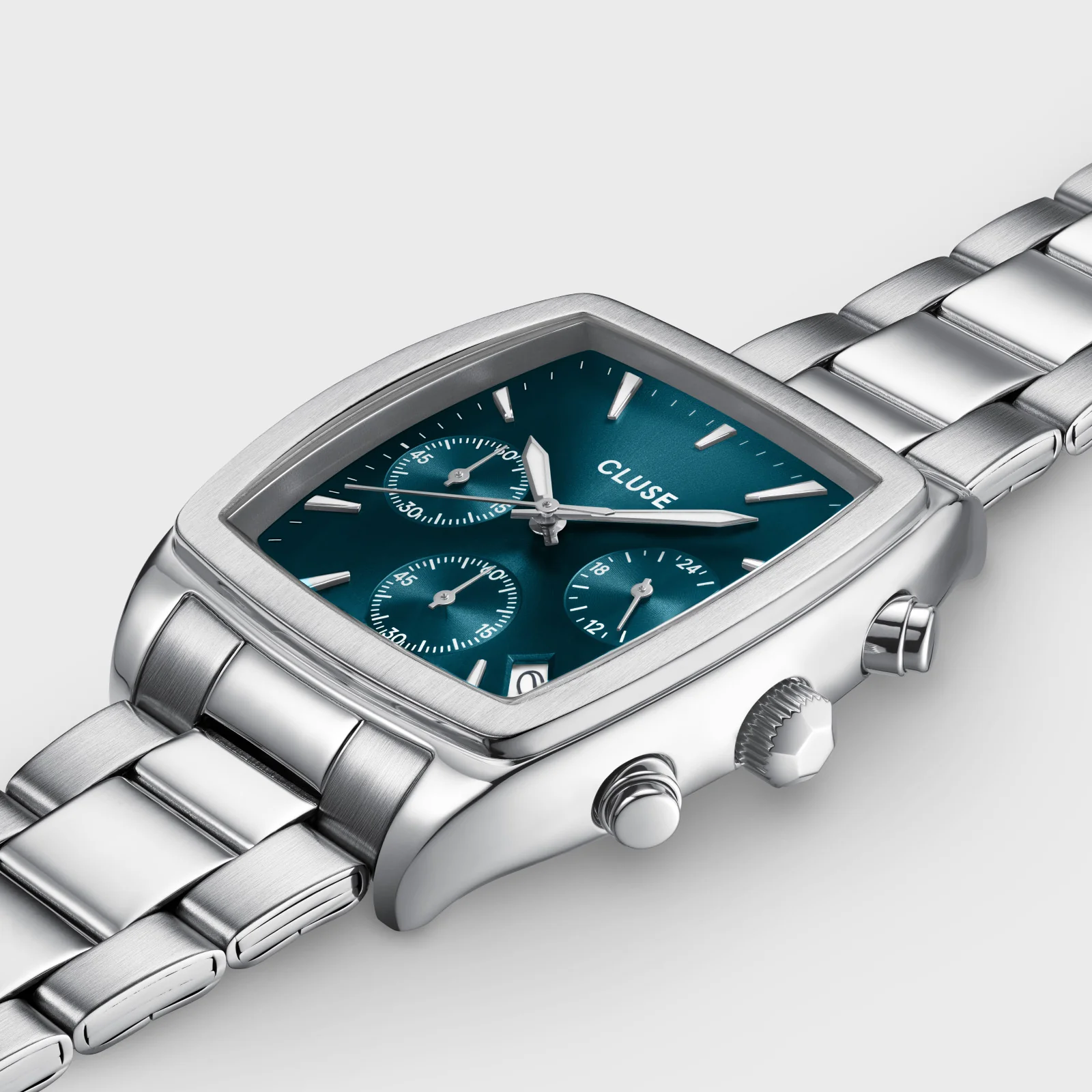 Quartaut Chrono Watch Steel, Blue, Silver Colour - Image 3