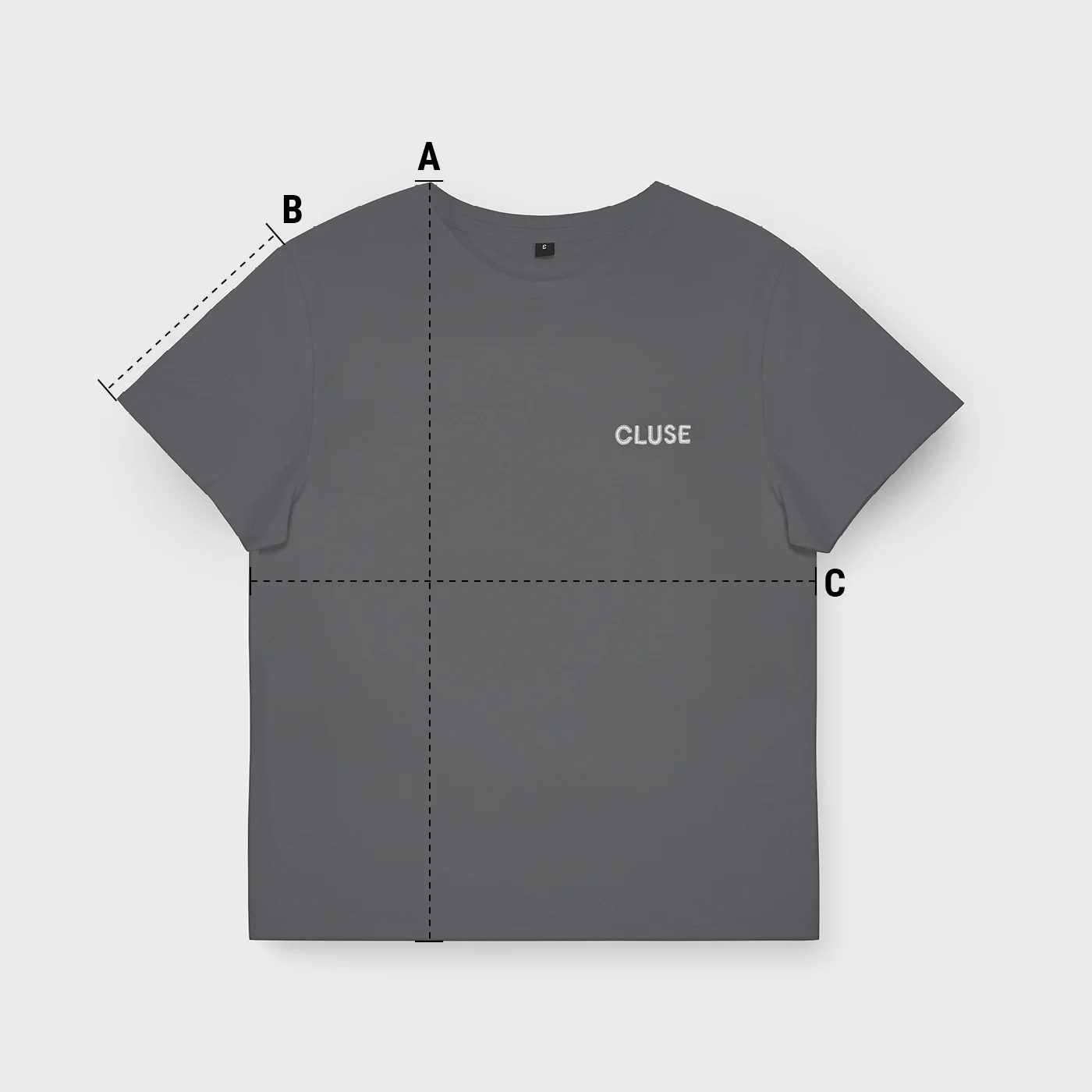 T-Shirt Dark Grey, White Logo, Medium - Image 3
