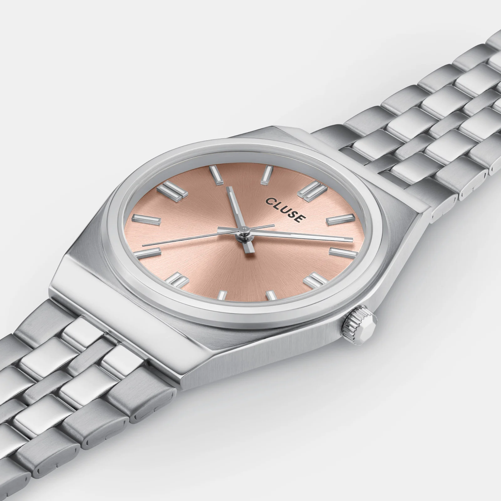 Retro 70s Watch Steel, Light Salmon, Silver Colour - Image 3