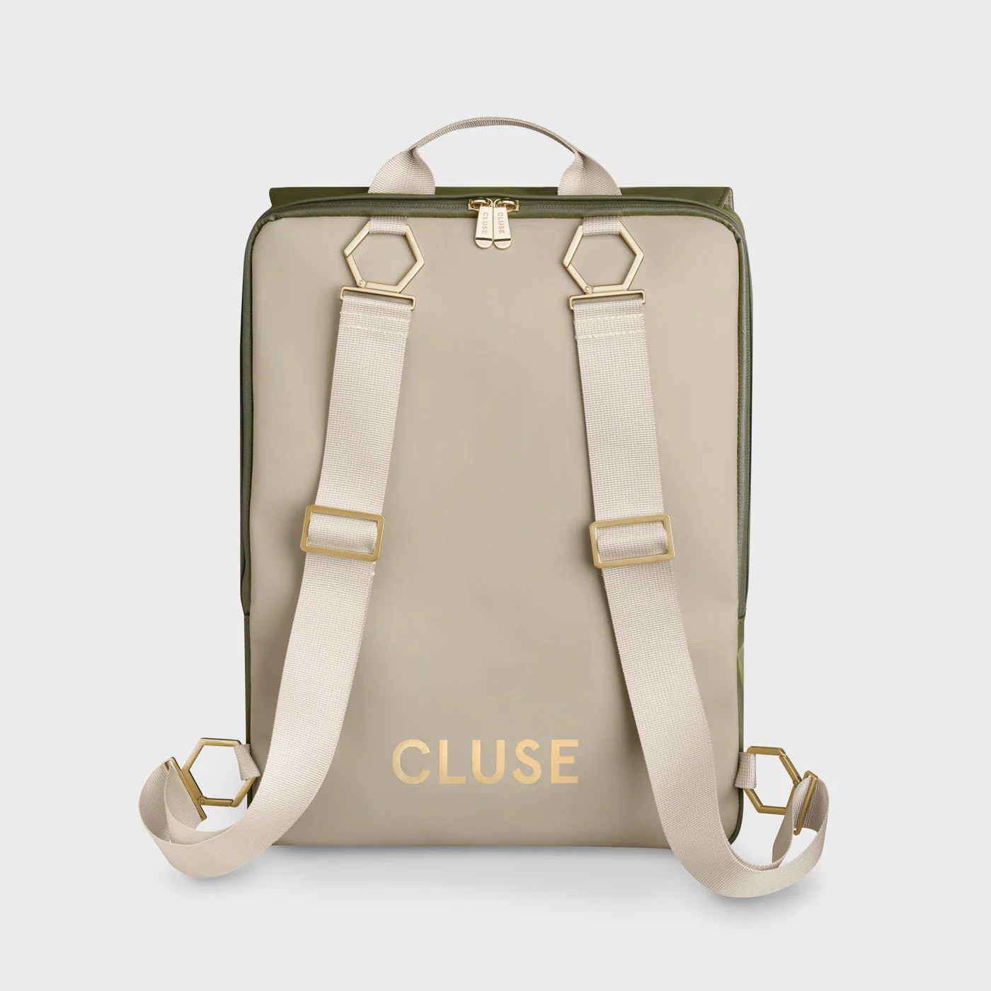 Le Réversible Backpack, Dark Green Moss, Gold Colour - Image 3