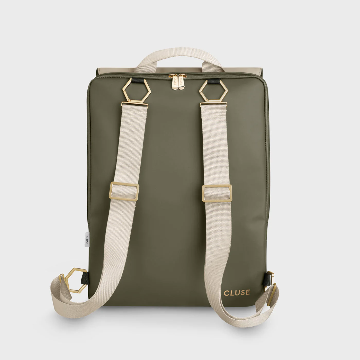 Le Réversible Backpack, Dark Green Moss, Gold Colour - Image 4
