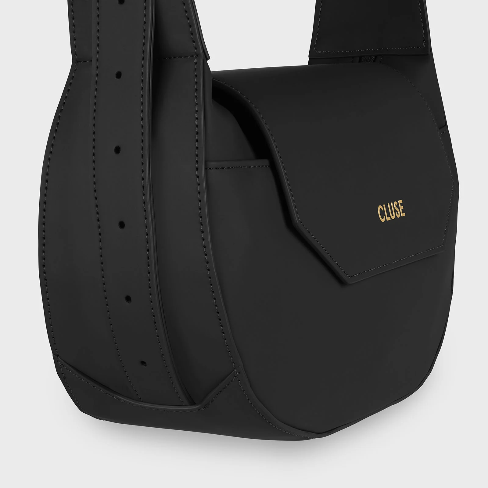 Sacroisé Crossbody Bag, Black, Gold Colour - Image 5