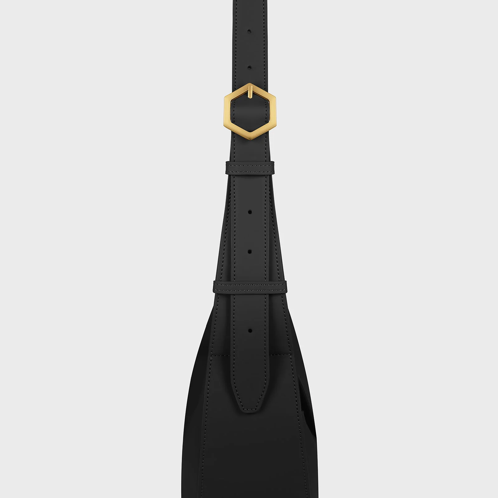 Sacroisé Crossbody Bag, Black, Gold Colour - Image 6
