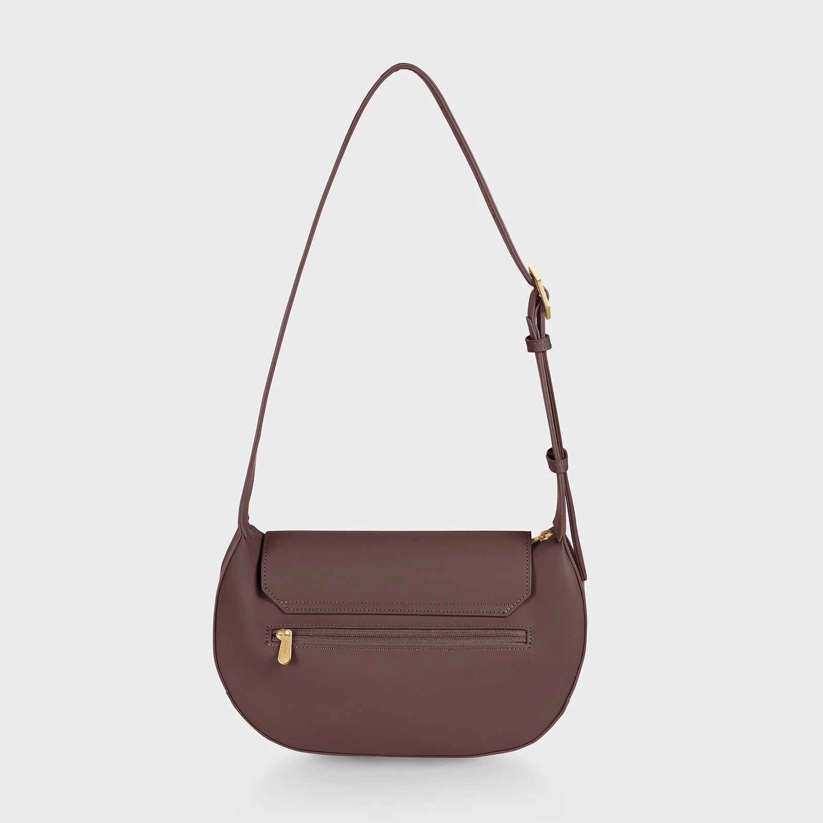 Sacroisé Crossbody Bag, Dark Brown, Gold Colour - Image 3