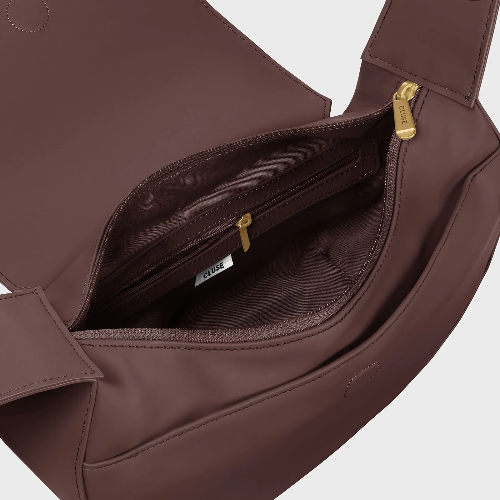 Sacroisé Crossbody Bag, Dark Brown, Gold Colour - Image 4