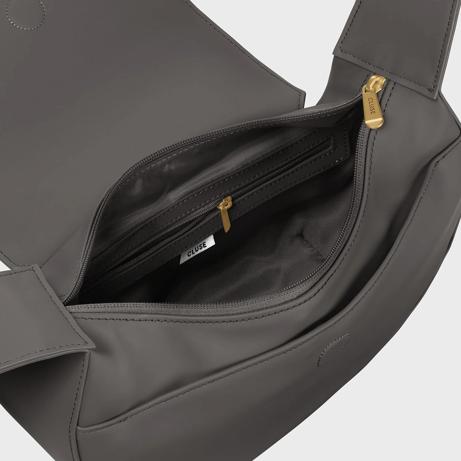 Sacroisé Crossbody Bag, Dark Grey, Gold Colour - Image 4