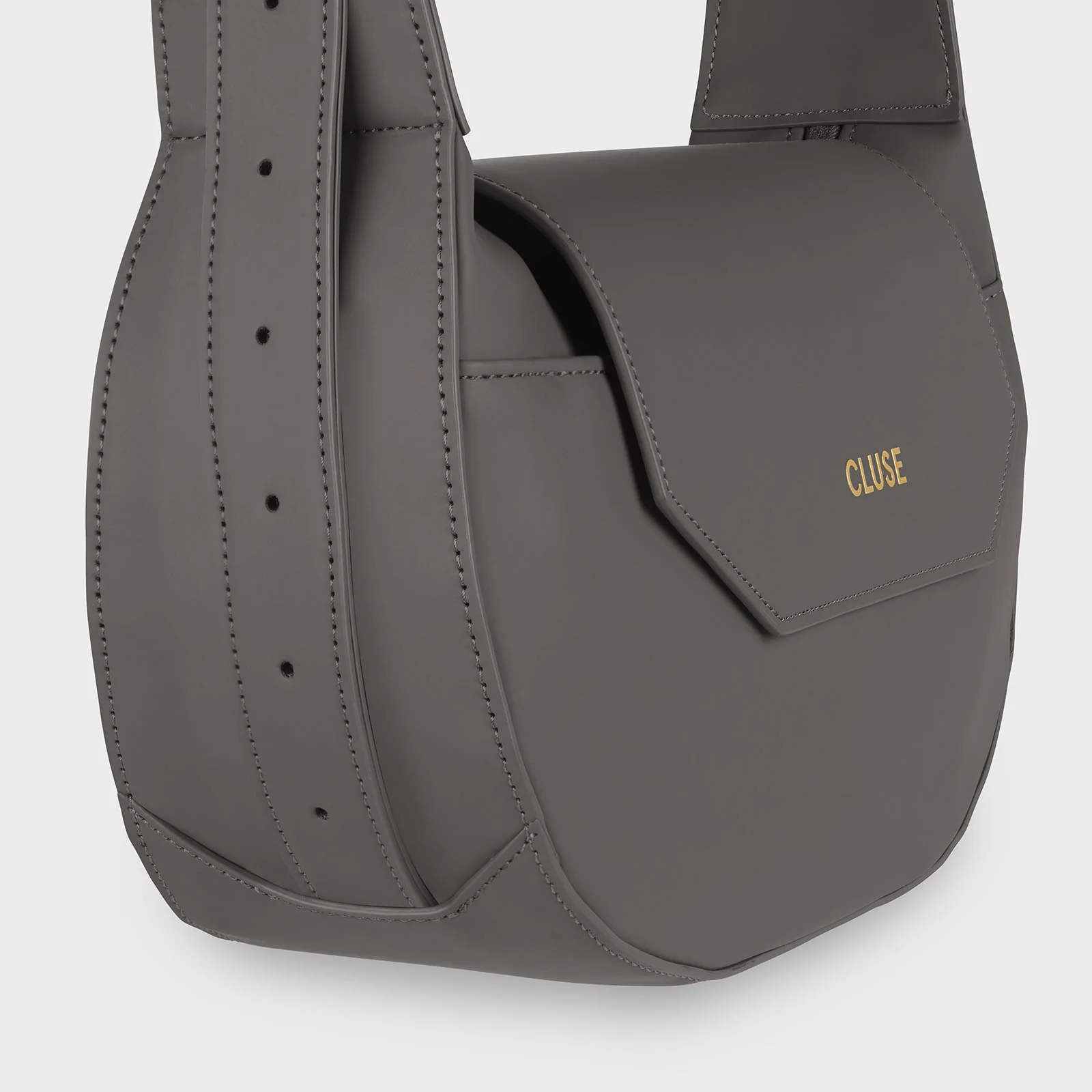 Sacroisé Crossbody Bag, Dark Grey, Gold Colour - Image 5