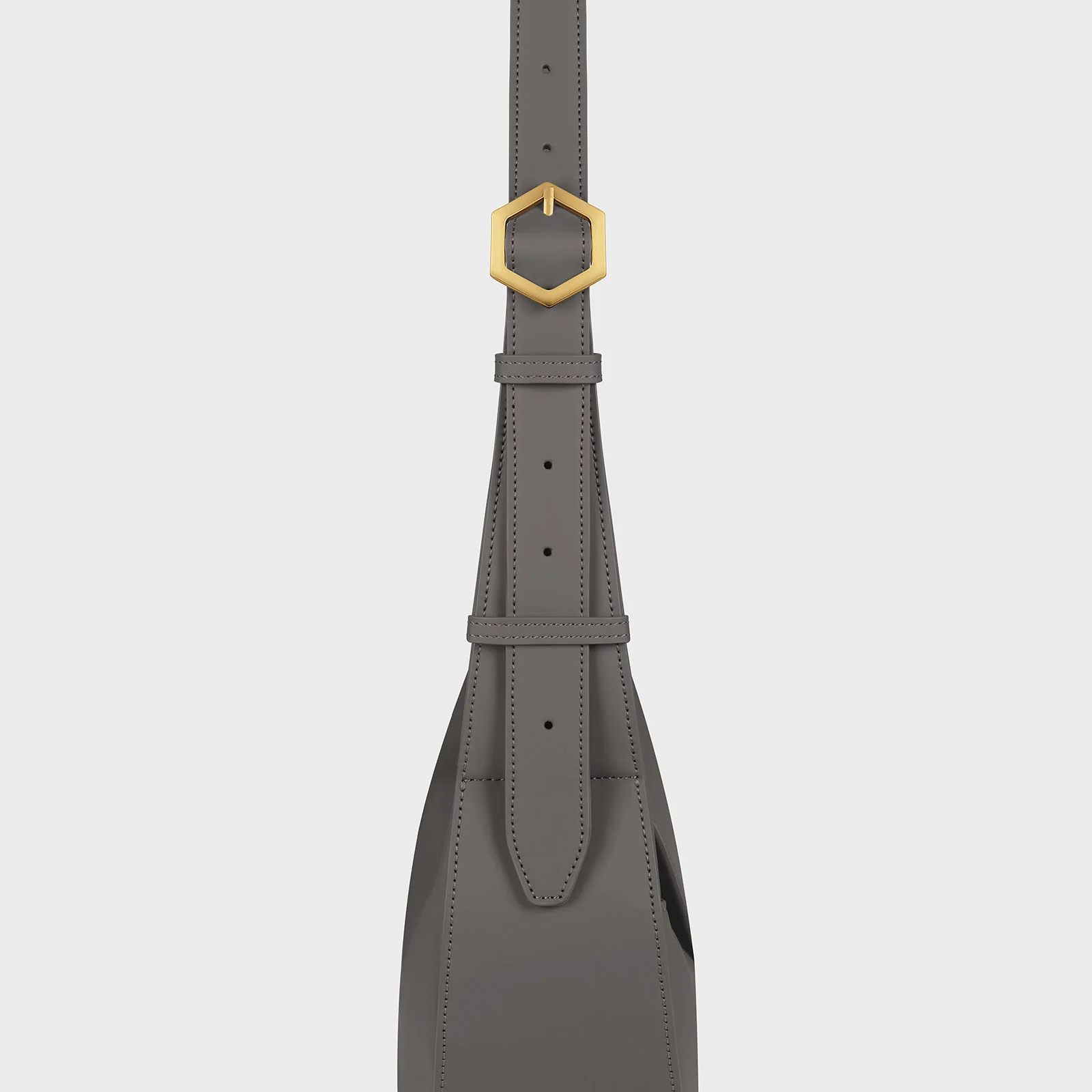 Sacroisé Crossbody Bag, Dark Grey, Gold Colour - Image 6