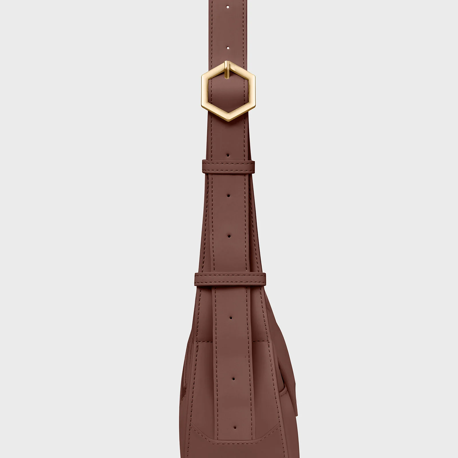 Sacroisé Petite Crossbody Bag, Brown, Gold Colour - Image 6