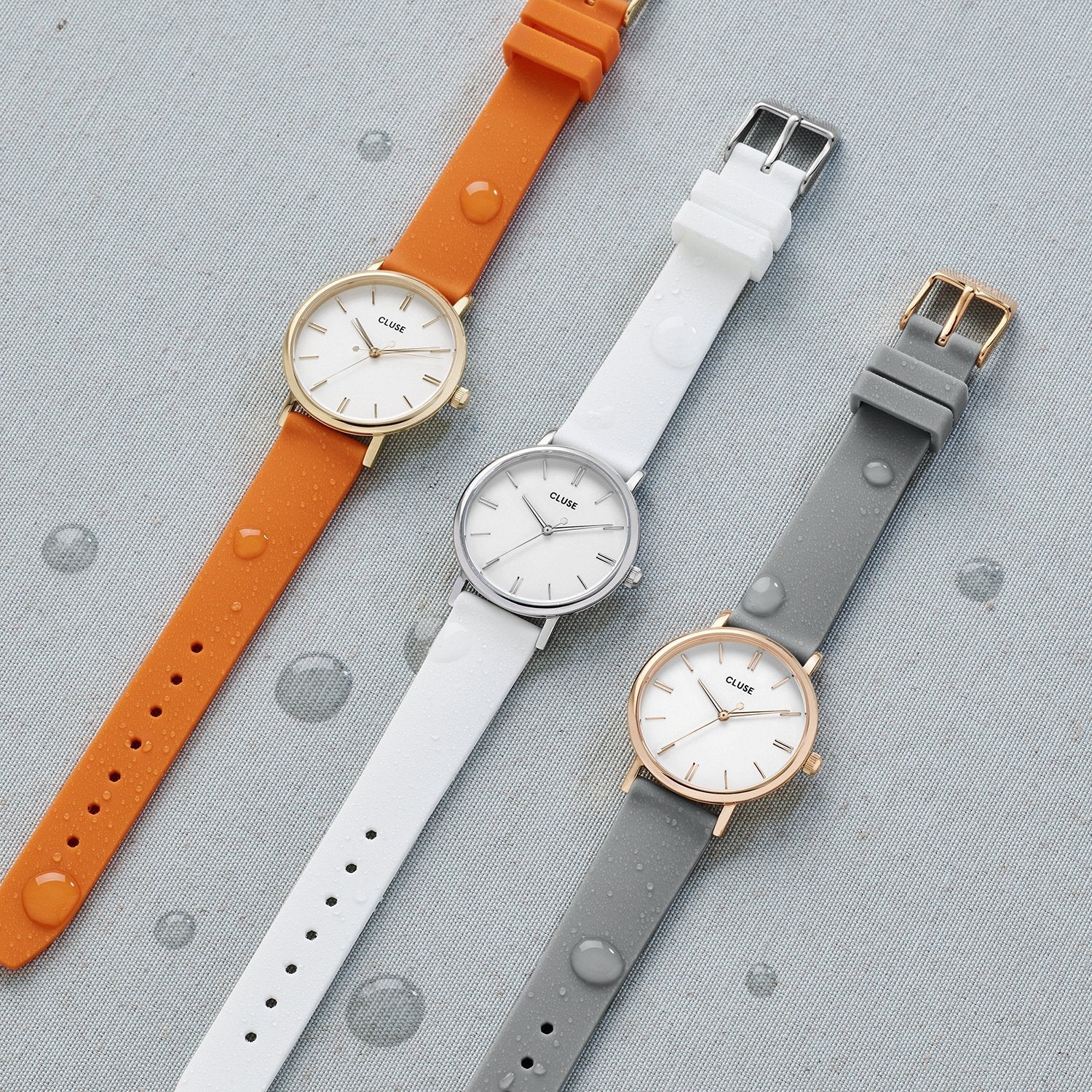 Strap 16 mm Silicone Orange, Rose Gold Colour - Image 4