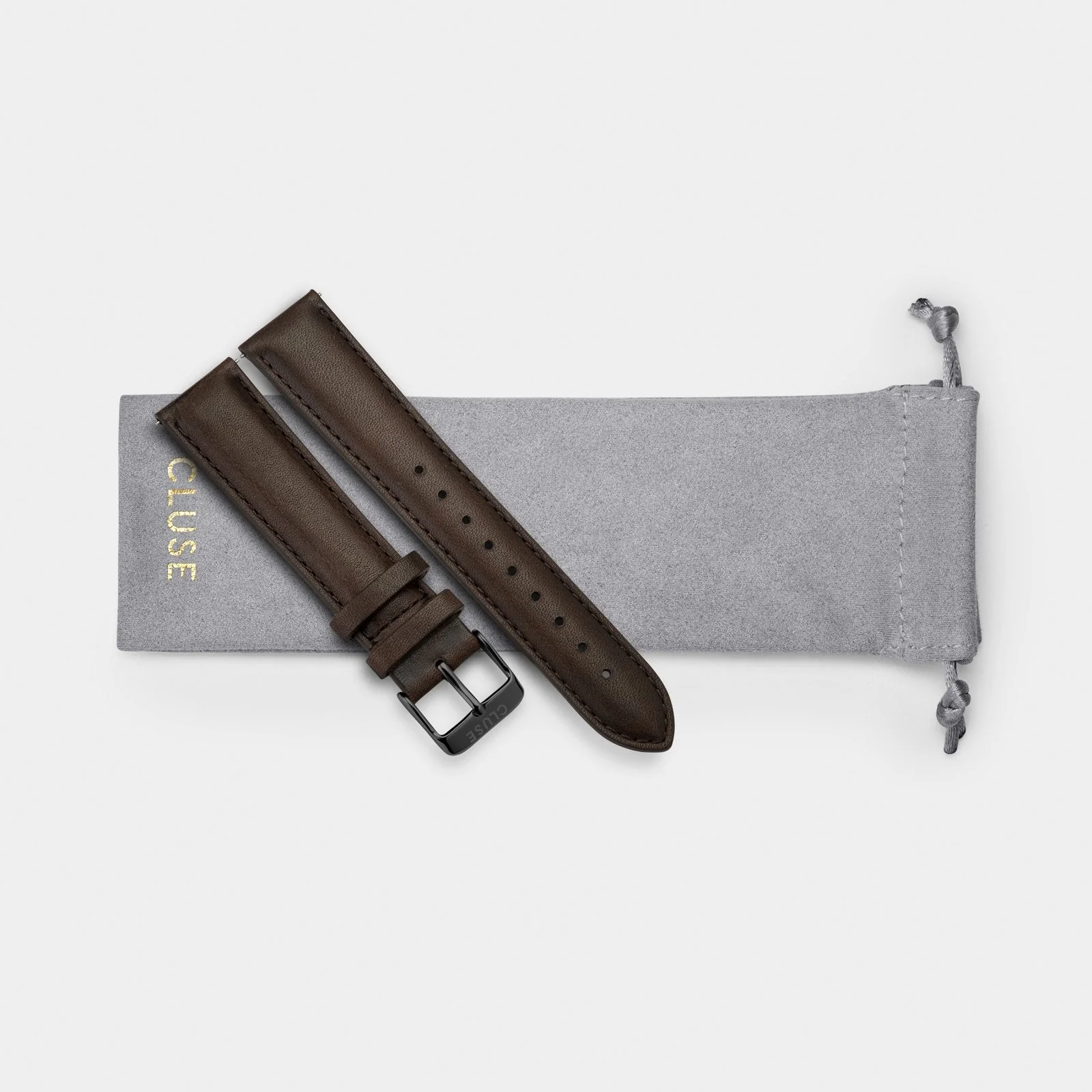 Strap 20 mm Leather Dark Brown, Black - Image 3