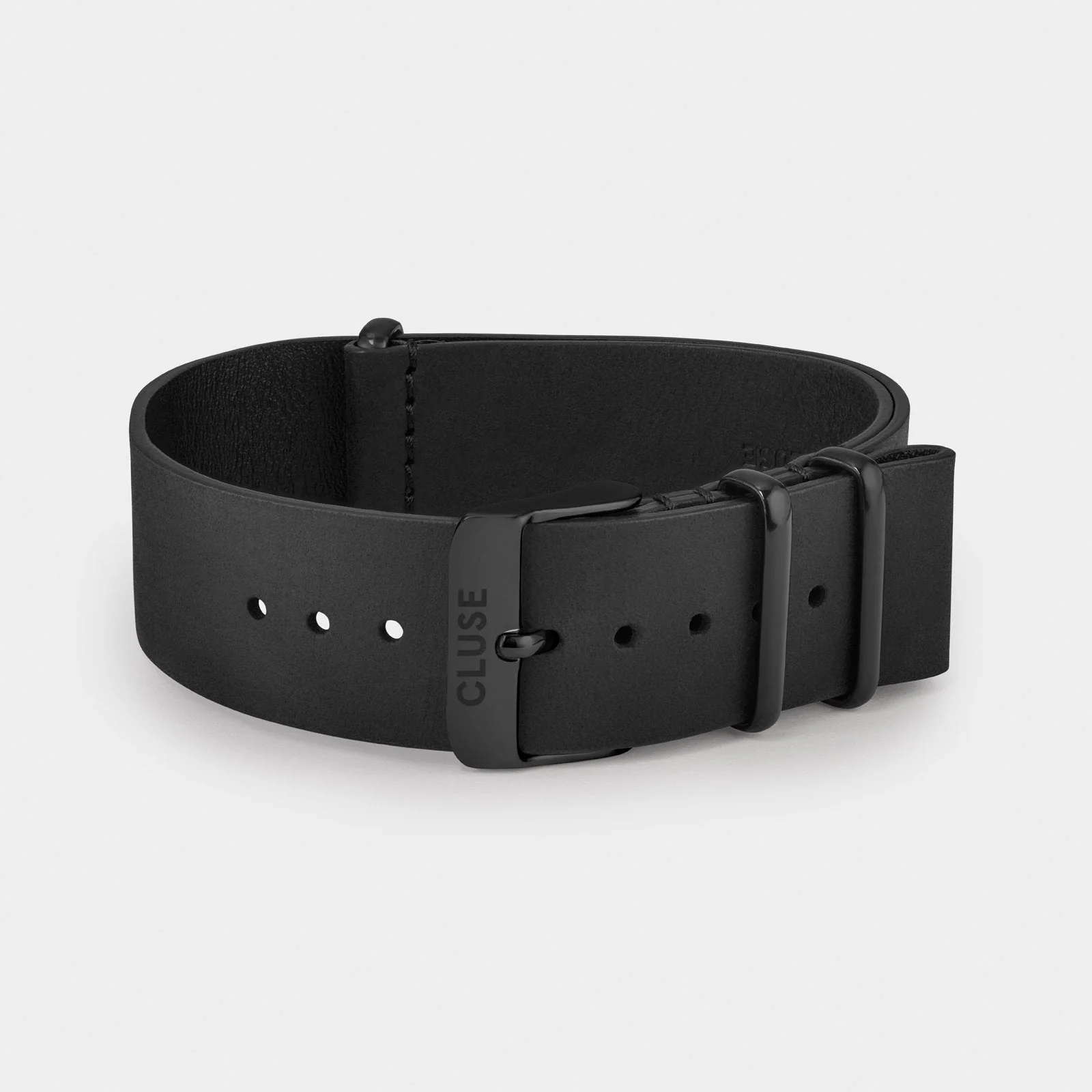 Strap 20 mm Nato Leather Full Black - Image 4