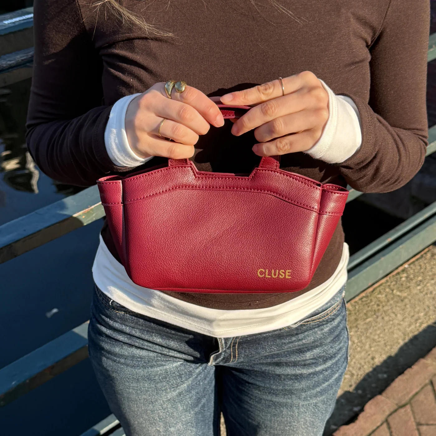 Tote Bag Micro, Dark Cherry Colour - Image 8