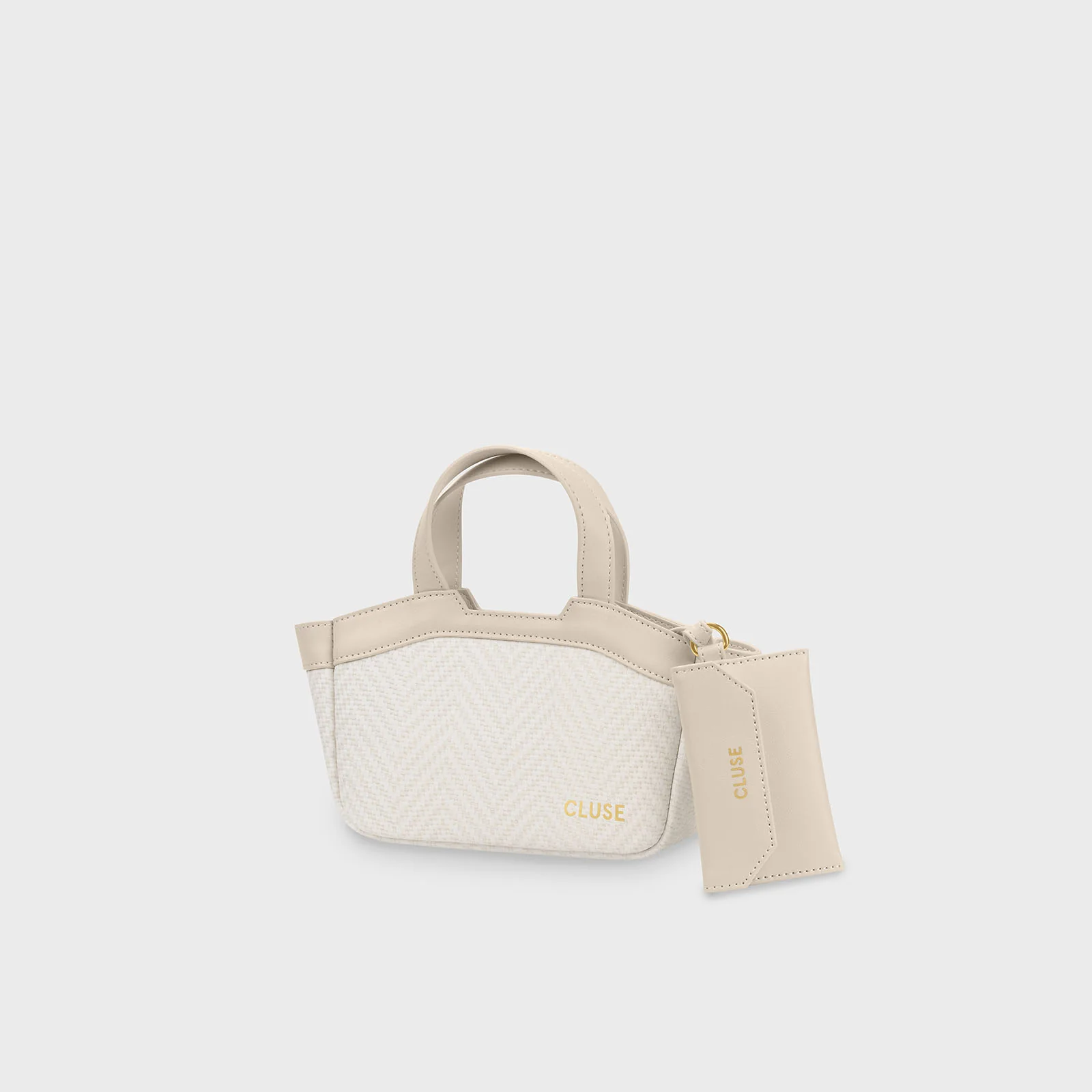 Tote Bag Micro, Textured Beige, Sand Colour - Image 4