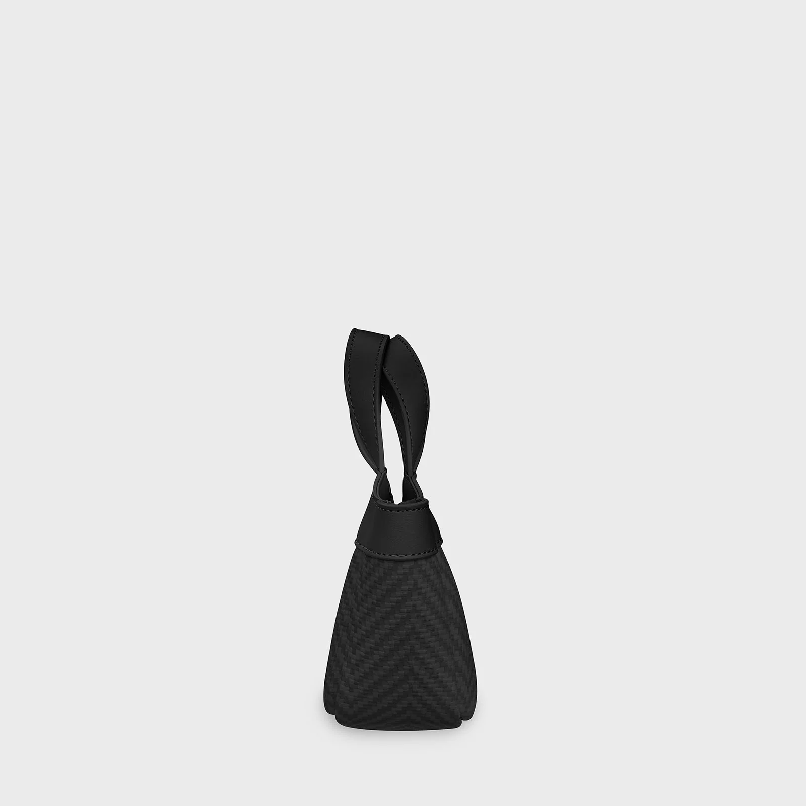 Tote Bag Micro, Textured Black Colour - Image 3