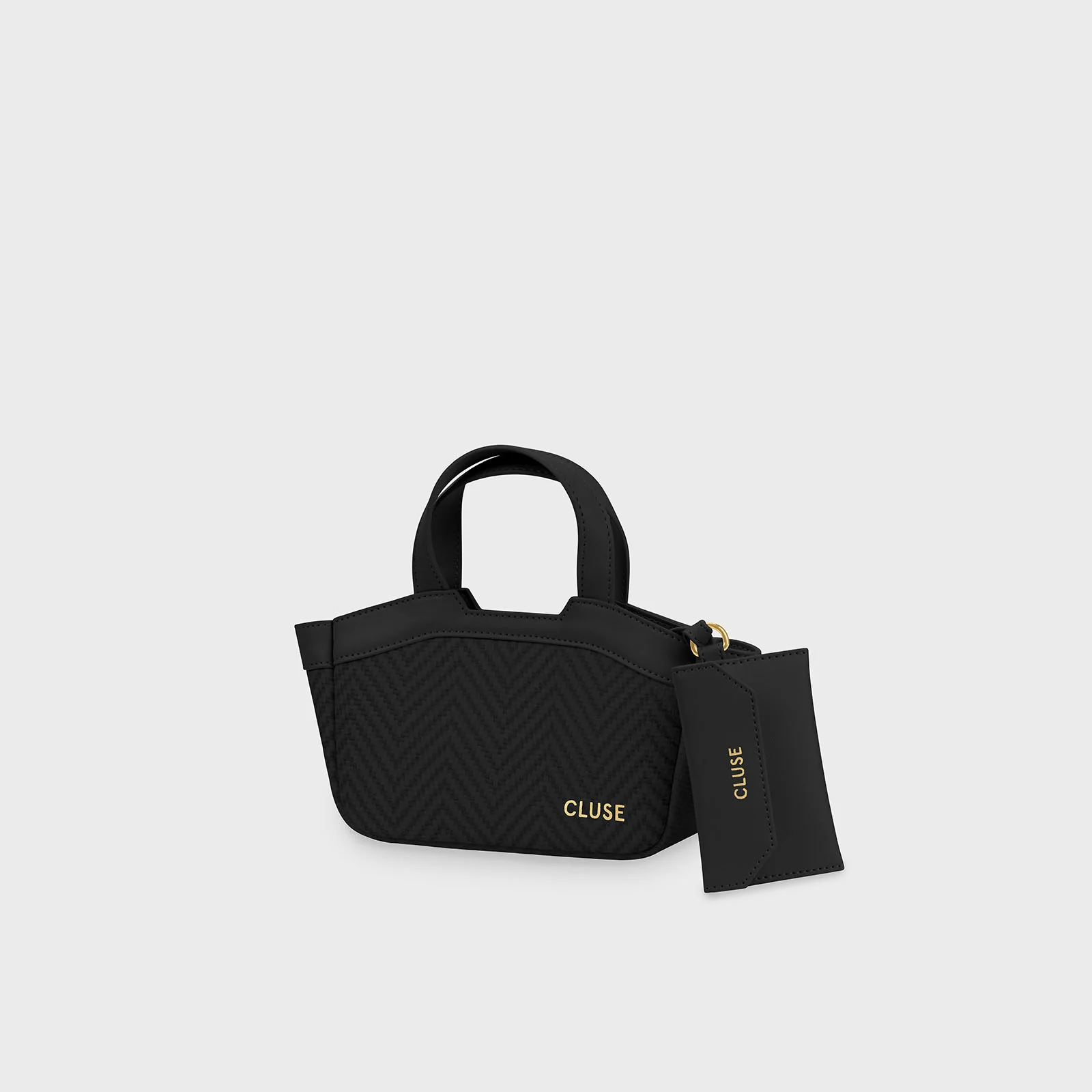 Tote Bag Micro, Textured Black Colour - Image 4