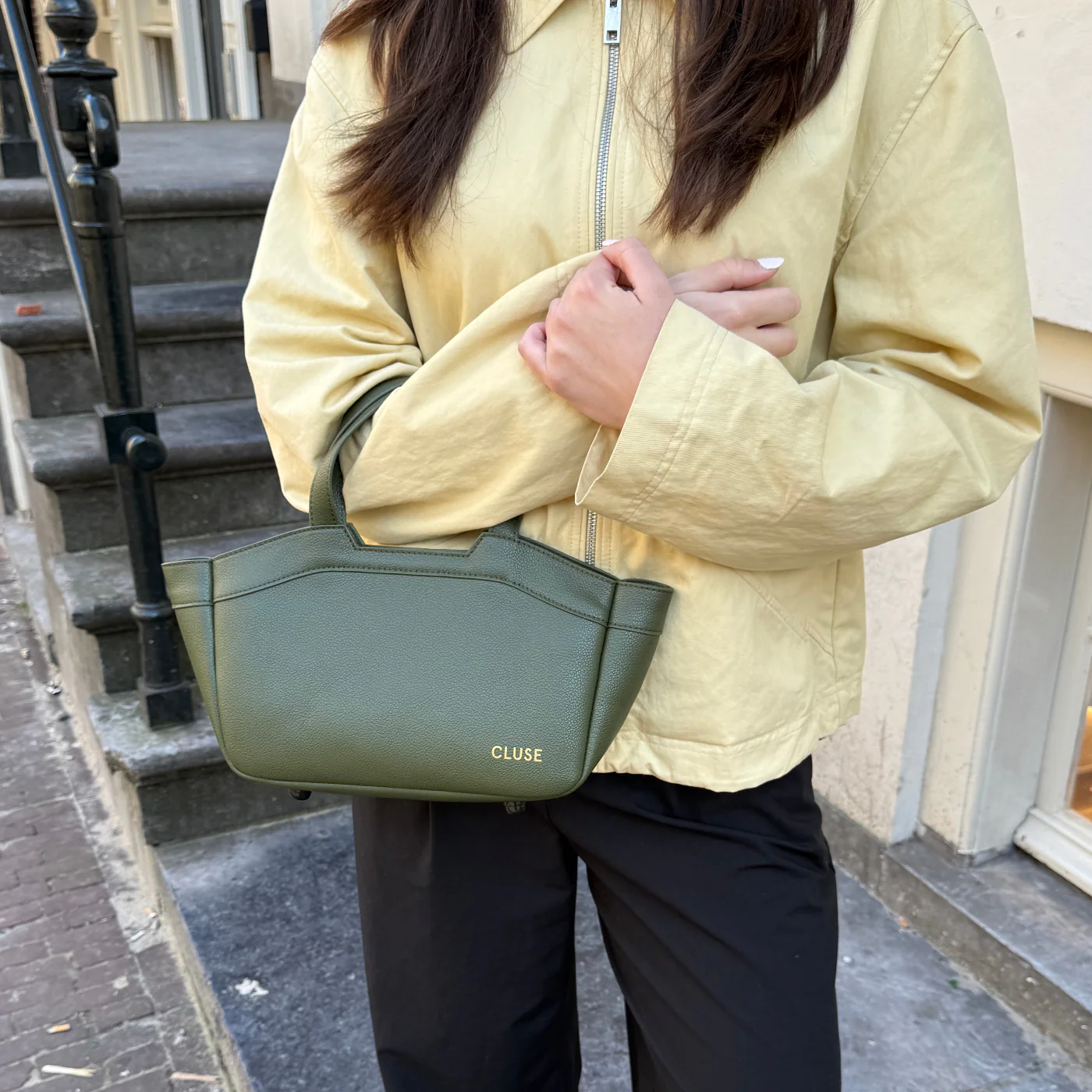 Tote Bag Mini, Dark Olive Colour - Image 7
