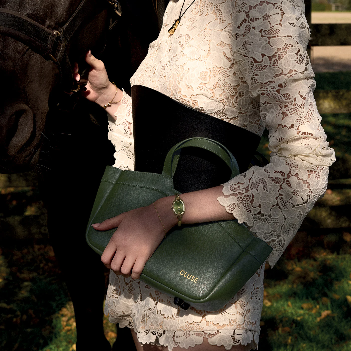 Tote Bag Mini, Dark Olive Colour - Image 8