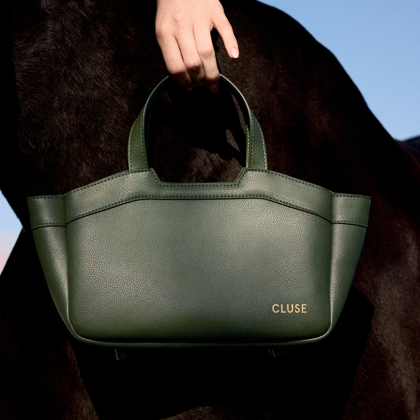 Tote Bag Mini, Dark Olive Colour - Image 9