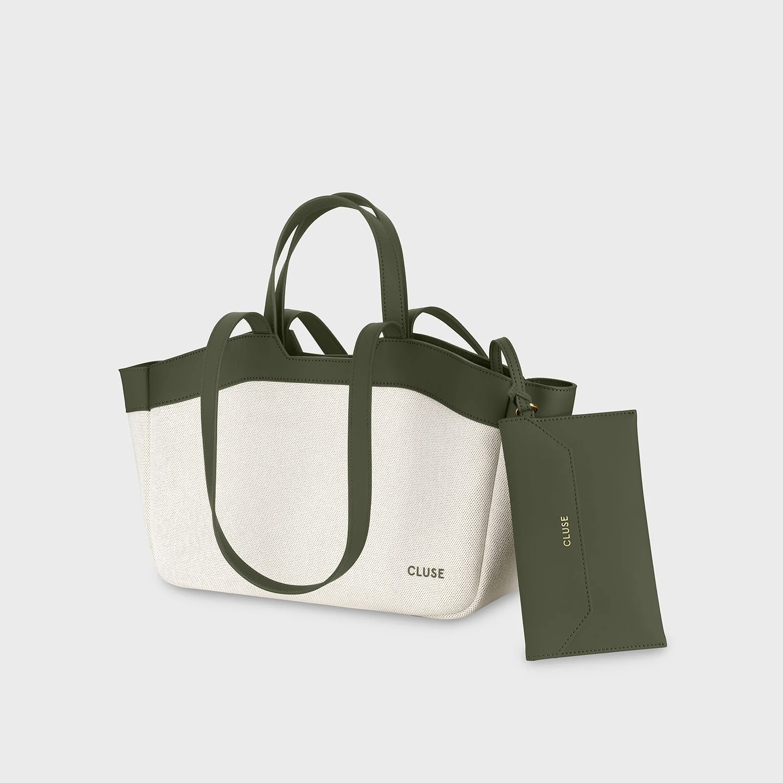 Tote Bag Petite, Beige, Dark Olive Colour - Image 4