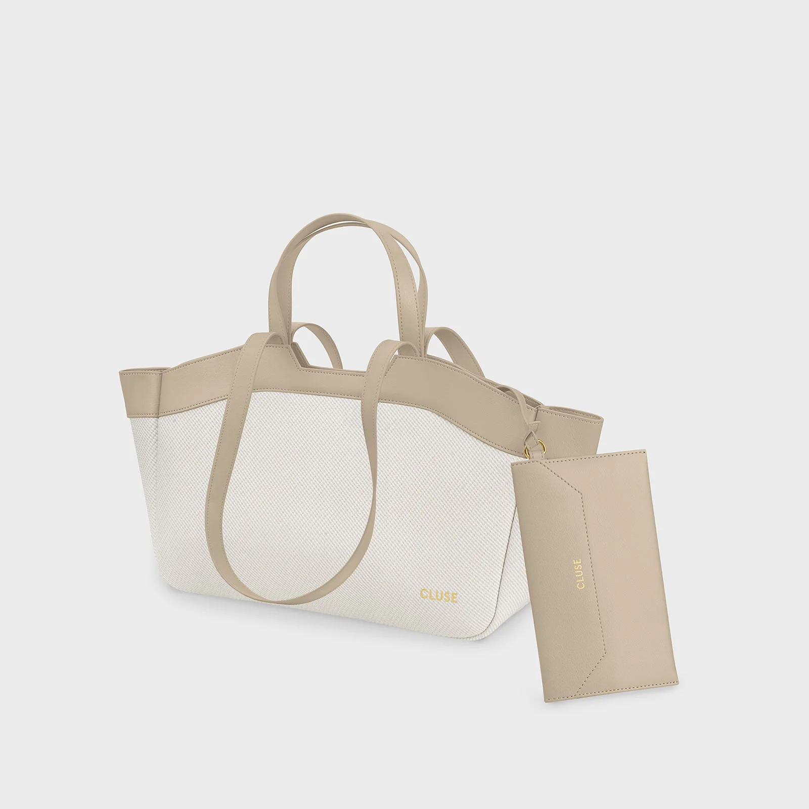 Tote Bag Petite, Textured Beige, Sand Colour - Image 4