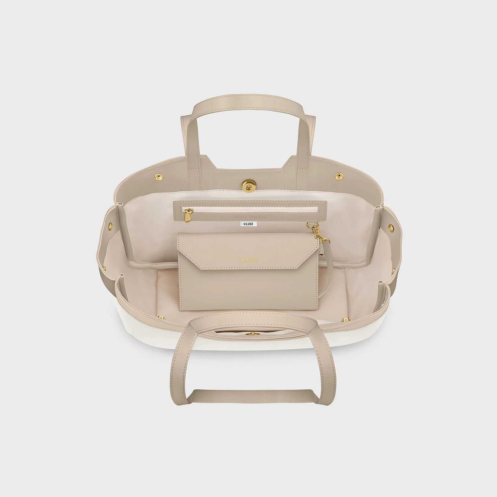 Tote Bag Petite, Textured Beige, Sand Colour - Image 5
