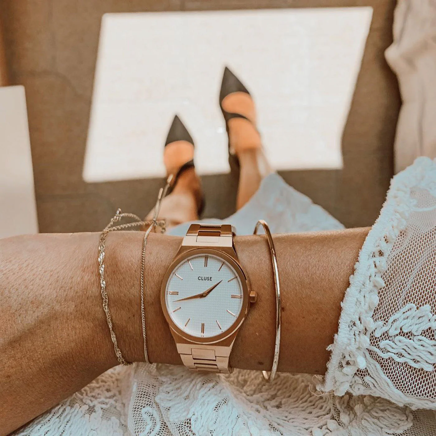 Vigoureux Watch Steel, White, Rose Gold Colour - Image 10