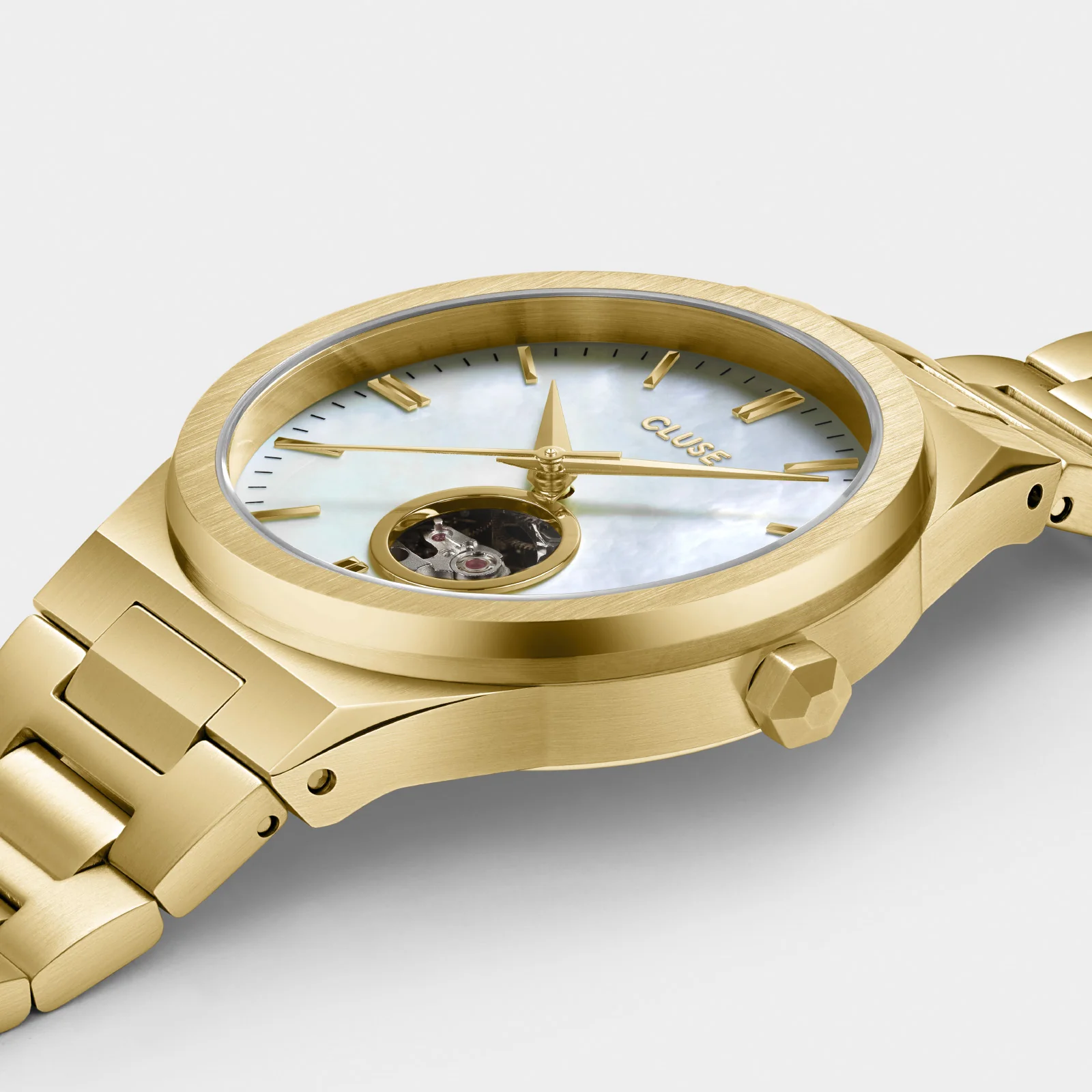 Vigoureux Automatic Watch Steel, White MOP, Gold Colour - Image 3