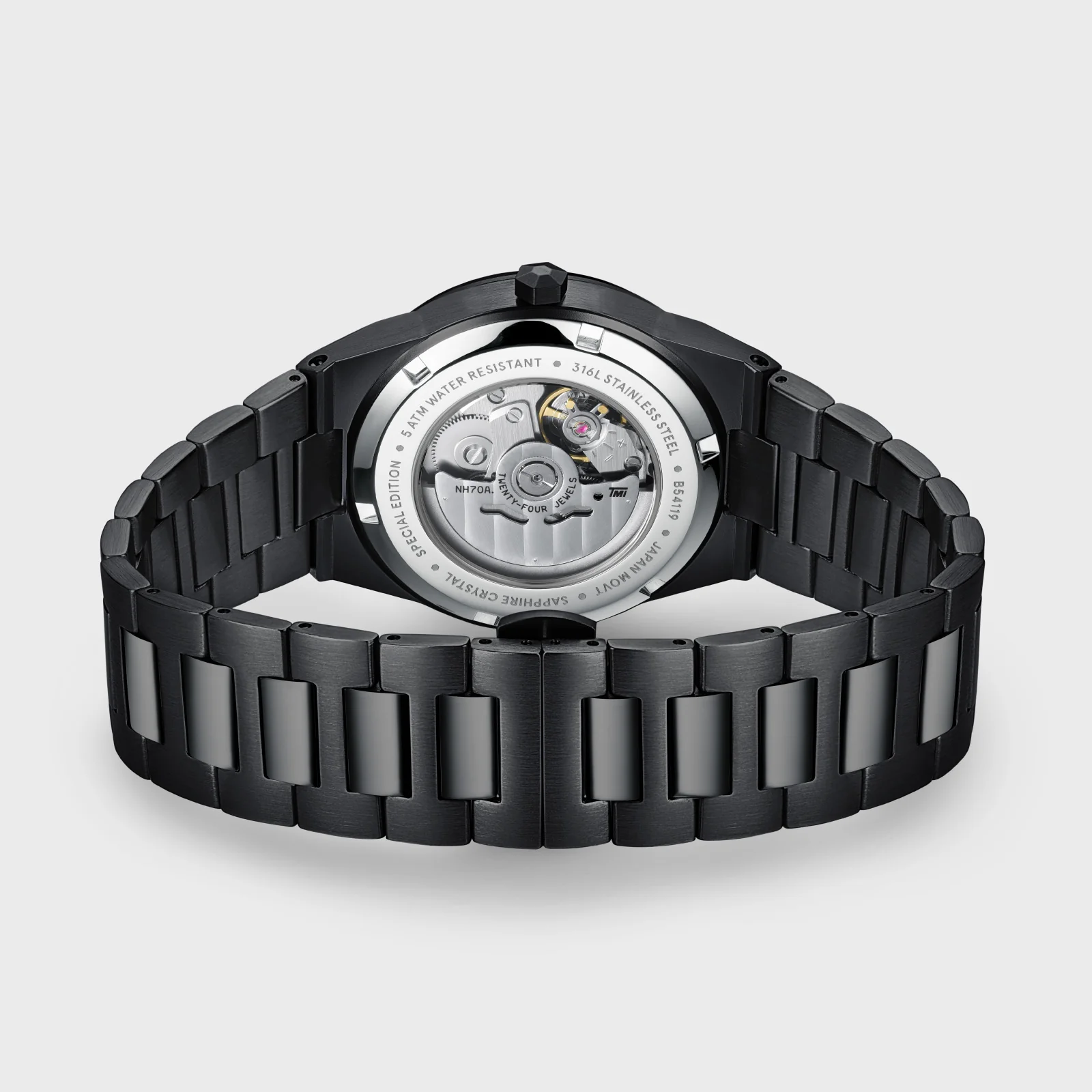 Vigoureux Automatic Watch Steel, Full black - Image 4