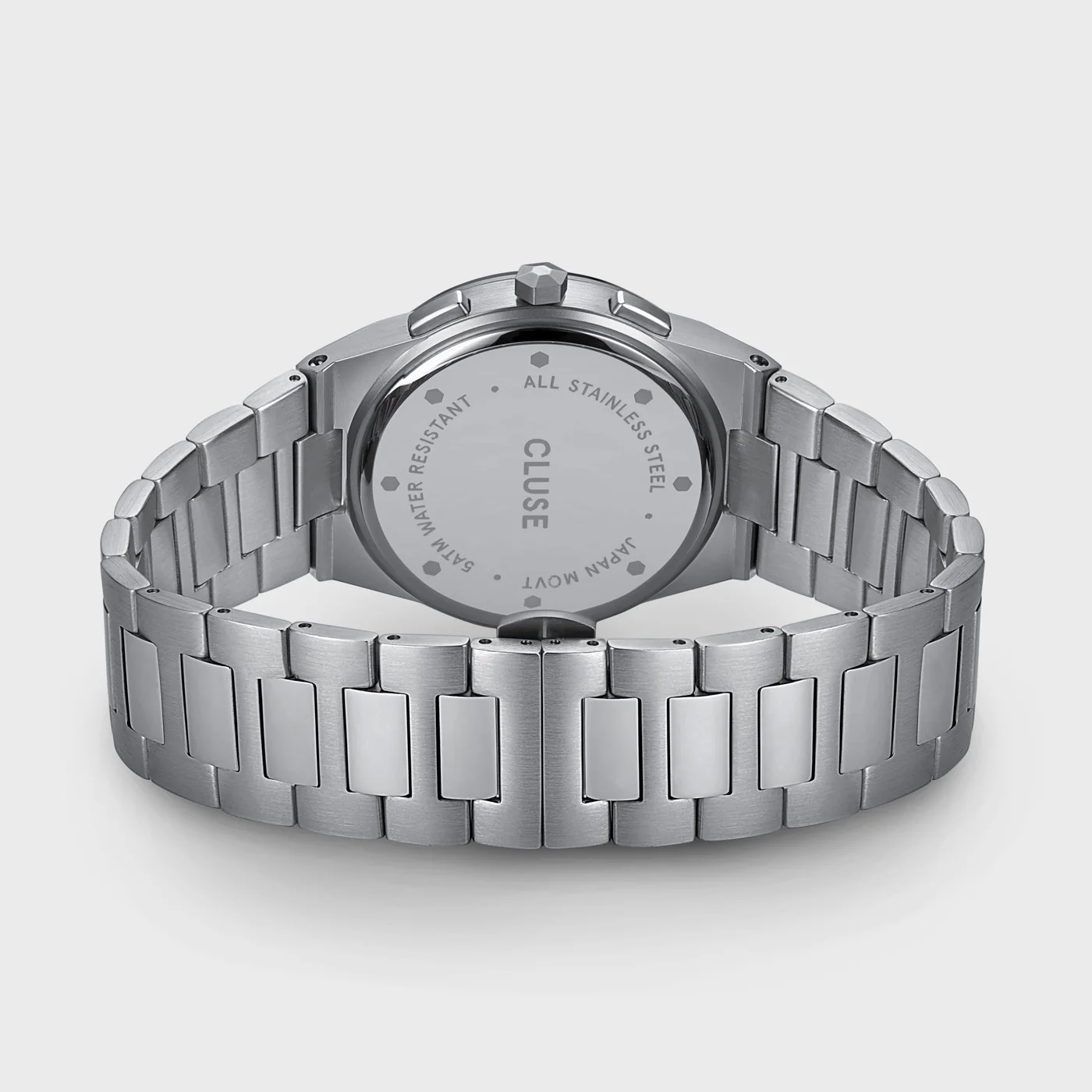 Vigoureux Chrono Watch Steel, Black, Full Silver Colour - Image 3