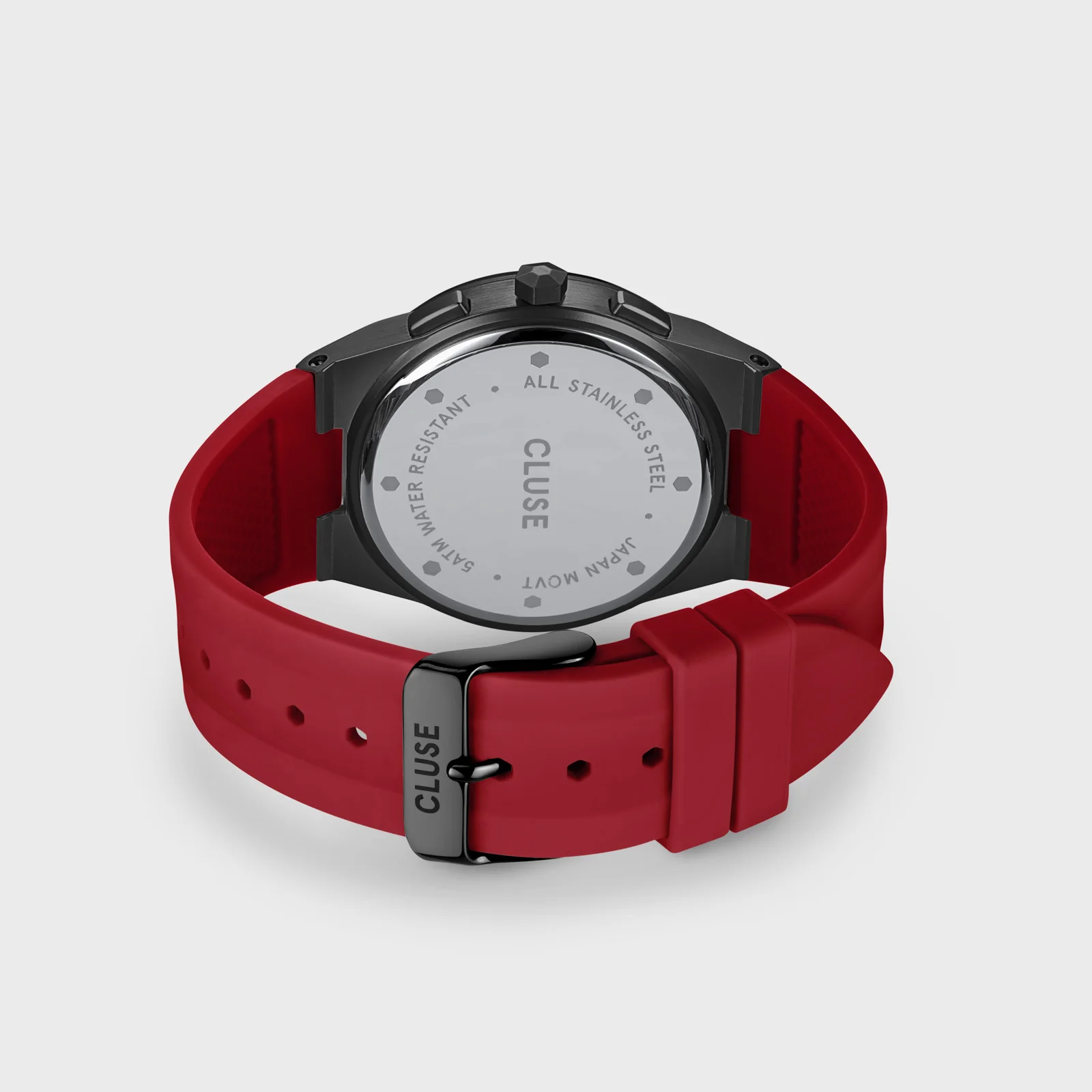 Vigoureux Chrono Watch Silicone Red, Black Colour - Image 4