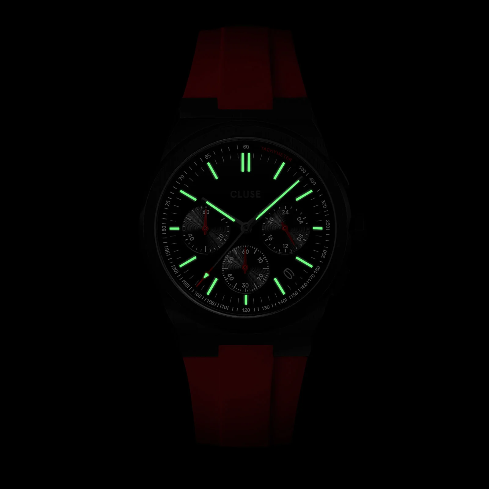 Vigoureux Chrono Watch Silicone Red, Black Colour - Image 7