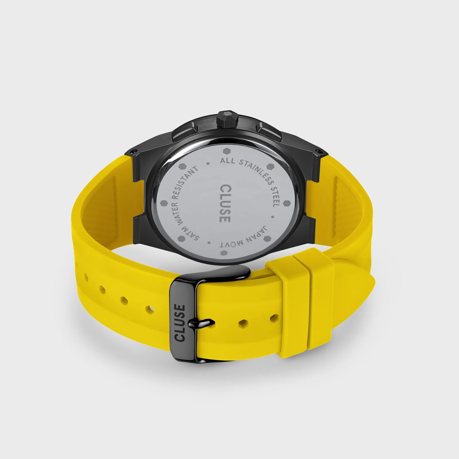 Vigoureux Chrono Watch Silicone Yellow, Black Colour - Image 4
