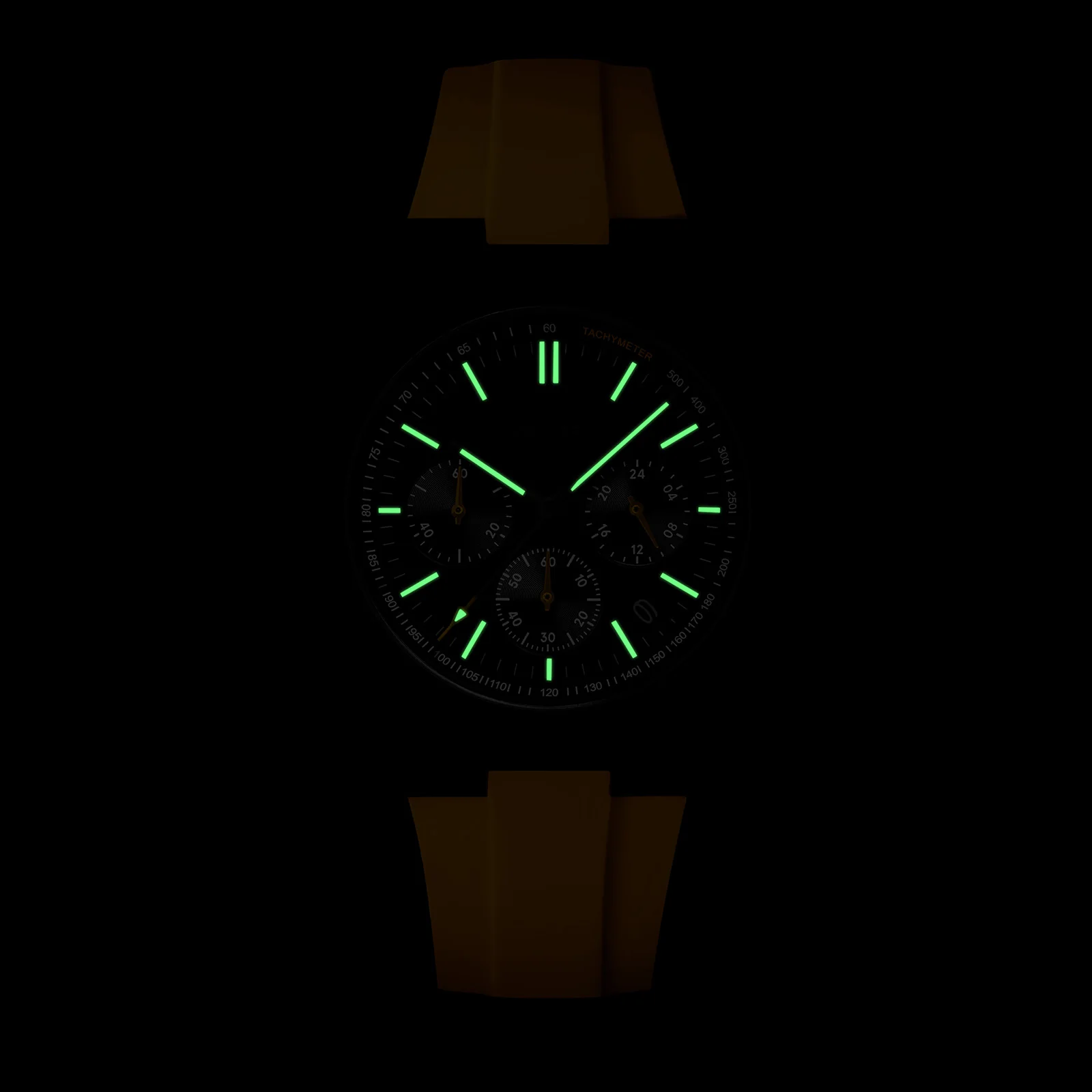 Vigoureux Chrono Watch Silicone Yellow, Black Colour - Image 7