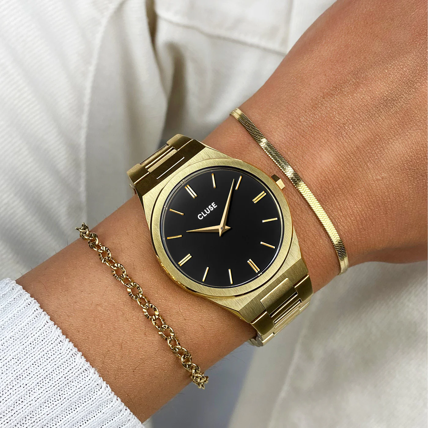 Vigoureux Watch Steel, Black, Gold Colour - Image 2